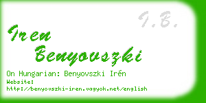 iren benyovszki business card