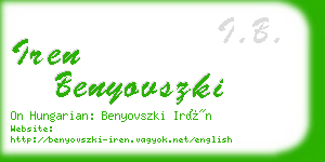 iren benyovszki business card